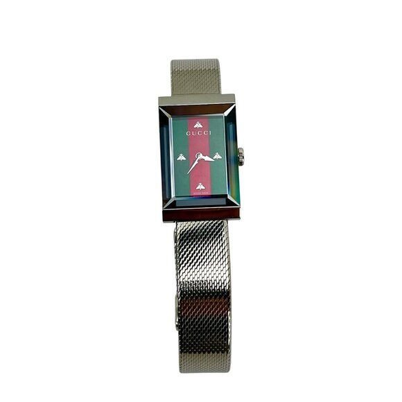 Gucci G-Frame Rectangular Stainless Steel Dial Watch main image 13